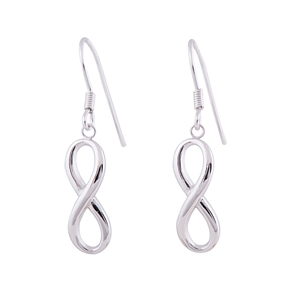 Infinity Dangle Earrings - Plain Sterling Silver
